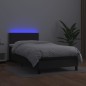 vidaXL Boxspringbett mit Matratze & LED Schwarz 90x190 cm Kunstleder vidaXL Boxspringbett mit Matratze & LED Schwarz 90x190 cm Kunstleder