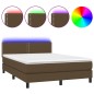 vidaXL Boxspringbett mit Matratze & LED Dunkelbraun 140x190 cm Stoff vidaXL Boxspringbett mit Matratze & LED Dunkelbraun 140x190 cm Stoff