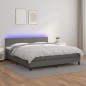 vidaXL Boxspringbett mit Matratze & LED Grau 180x200 cm Kunstleder vidaXL Boxspringbett mit Matratze & LED Grau 180x200 cm Kunstleder