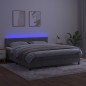 vidaXL Boxspringbett mit Matratze & LED Hellgrau 180x200 cm Samt vidaXL Boxspringbett mit Matratze & LED Hellgrau 180x200 cm Samt