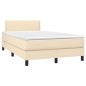 vidaXL Boxspringbett mit Matratze & LED Creme 120x200 cm Stoff vidaXL Boxspringbett mit Matratze & LED Creme 120x200 cm Stoff