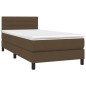 vidaXL Boxspringbett mit Matratze & LED Dunkelbraun 90x200 cm Stoff vidaXL Boxspringbett mit Matratze & LED Dunkelbraun 90x200 cm Stoff