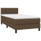 vidaXL Boxspringbett mit Matratze & LED Dunkelbraun 80x200 cm Stoff vidaXL Boxspringbett mit Matratze & LED Dunkelbraun 80x200 cm Stoff