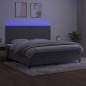 vidaXL Boxspringbett mit Matratze & LED Hellgrau 200x200 cm Samt vidaXL Boxspringbett mit Matratze & LED Hellgrau 200x200 cm Samt
