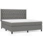 vidaXL Boxspringbett mit Matratze Dunkelgrau 160x200 cm Stoff vidaXL Boxspringbett mit Matratze Dunkelgrau 160x200 cm Stoff