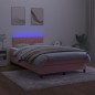vidaXL Boxspringbett mit Matratze & LED Rosa 120x200 cm Samt vidaXL Boxspringbett mit Matratze & LED Rosa 120x200 cm Samt