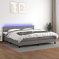 vidaXL Boxspringbett mit Matratze & LED Dunkelgrau 200x200 cm Stoff vidaXL Boxspringbett mit Matratze & LED Dunkelgrau 200x200 cm Stoff