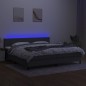 vidaXL Boxspringbett mit Matratze & LED Dunkelgrau 200x200 cm Stoff vidaXL Boxspringbett mit Matratze & LED Dunkelgrau 200x200 cm Stoff