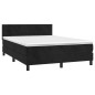 vidaXL Boxspringbett mit Matratze & LED Schwarz 140x200 cm Samt vidaXL Boxspringbett mit Matratze & LED Schwarz 140x200 cm Samt