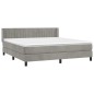 vidaXL Boxspringbett mit Matratze Hellgrau 160x200 cm Samt vidaXL Boxspringbett mit Matratze Hellgrau 160x200 cm Samt