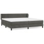 vidaXL Boxspringbett mit Matratze Dunkelgrau 200x200 cm Samt vidaXL Boxspringbett mit Matratze Dunkelgrau 200x200 cm Samt