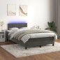 vidaXL Boxspringbett mit Matratze & LED Dunkelgrau 120x200 cm Samt vidaXL Boxspringbett mit Matratze & LED Dunkelgrau 120x200 cm Samt