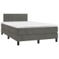 vidaXL Boxspringbett mit Matratze & LED Dunkelgrau 120x200 cm Samt vidaXL Boxspringbett mit Matratze & LED Dunkelgrau 120x200 cm Samt