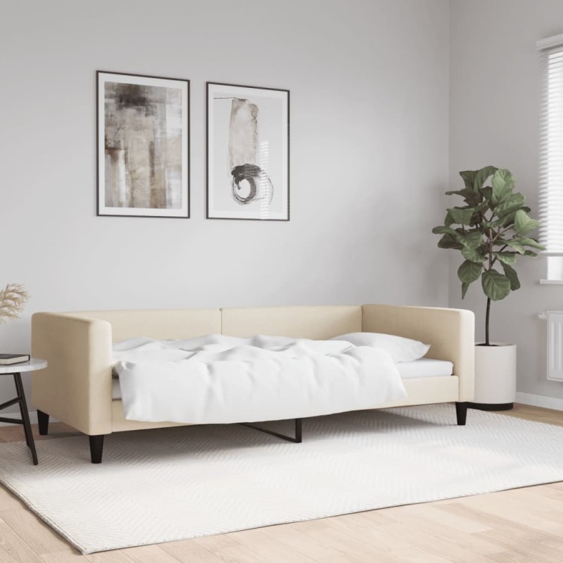 Tagesbett Creme 90x200 cm Stoff Tagesbett Creme 90x200 cm Stoff