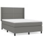 vidaXL Boxspringbett mit Matratze Dunkelgrau 140x190 cm Stoff vidaXL Boxspringbett mit Matratze Dunkelgrau 140x190 cm Stoff
