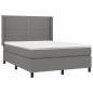 vidaXL Boxspringbett mit Matratze Dunkelgrau 140x190 cm Stoff vidaXL Boxspringbett mit Matratze Dunkelgrau 140x190 cm Stoff
