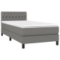 vidaXL Boxspringbett mit Matratze & LED Dunkelgrau 90x190 cm Stoff vidaXL Boxspringbett mit Matratze & LED Dunkelgrau 90x190 cm Stoff