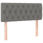 vidaXL Boxspringbett mit Matratze & LED Dunkelgrau 90x190 cm Stoff vidaXL Boxspringbett mit Matratze & LED Dunkelgrau 90x190 cm Stoff