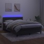 vidaXL Boxspringbett mit Matratze & LED Dunkelgrau 140x200 cm Samt vidaXL Boxspringbett mit Matratze & LED Dunkelgrau 140x200 cm Samt