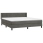 vidaXL Boxspringbett mit Matratze Dunkelgrau 180x200 cm Samt vidaXL Boxspringbett mit Matratze Dunkelgrau 180x200 cm Samt