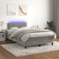 vidaXL Boxspringbett mit Matratze & LED Hellgrau 120x200 cm Samt vidaXL Boxspringbett mit Matratze & LED Hellgrau 120x200 cm Samt
