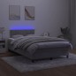 vidaXL Boxspringbett mit Matratze & LED Hellgrau 120x200 cm Samt vidaXL Boxspringbett mit Matratze & LED Hellgrau 120x200 cm Samt