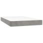 vidaXL Boxspringbett mit Matratze & LED Hellgrau 120x200 cm Samt vidaXL Boxspringbett mit Matratze & LED Hellgrau 120x200 cm Samt