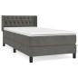 vidaXL Boxspringbett mit Matratze Dunkelgrau 90x190 cm Samt vidaXL Boxspringbett mit Matratze Dunkelgrau 90x190 cm Samt
