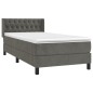 vidaXL Boxspringbett mit Matratze Dunkelgrau 90x190 cm Samt vidaXL Boxspringbett mit Matratze Dunkelgrau 90x190 cm Samt