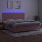 vidaXL Boxspringbett mit Matratze & LED Rosa 200x200 cm Samt vidaXL Boxspringbett mit Matratze & LED Rosa 200x200 cm Samt