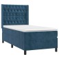 vidaXL Boxspringbett mit Matratze Dunkelblau 80x200 cm Samt vidaXL Boxspringbett mit Matratze Dunkelblau 80x200 cm Samt