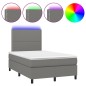 vidaXL Boxspringbett mit Matratze & LED Dunkelgrau 120x200 cm Stoff vidaXL Boxspringbett mit Matratze & LED Dunkelgrau 120x200 cm Stoff
