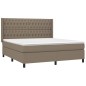 vidaXL Boxspringbett mit Matratze Taupe 180x200 cm Stoff vidaXL Boxspringbett mit Matratze Taupe 180x200 cm Stoff