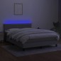 vidaXL Boxspringbett mit Matratze & LED Hellgrau 140x190 cm Stoff vidaXL Boxspringbett mit Matratze & LED Hellgrau 140x190 cm Stoff