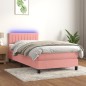 vidaXL Boxspringbett mit Matratze & LED Rosa 100x200 cm Samt vidaXL Boxspringbett mit Matratze & LED Rosa 100x200 cm Samt