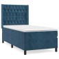 vidaXL Boxspringbett mit Matratze Dunkelblau 90x190 cm Samt vidaXL Boxspringbett mit Matratze Dunkelblau 90x190 cm Samt