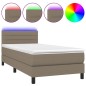 vidaXL Boxspringbett mit Matratze & LED Taupe 80x200 cm Stoff vidaXL Boxspringbett mit Matratze & LED Taupe 80x200 cm Stoff