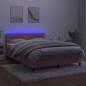 vidaXL Boxspringbett mit Matratze & LED Rosa 140x190 cm Samt vidaXL Boxspringbett mit Matratze & LED Rosa 140x190 cm Samt