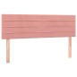 vidaXL Boxspringbett mit Matratze & LED Rosa 140x190 cm Samt vidaXL Boxspringbett mit Matratze & LED Rosa 140x190 cm Samt