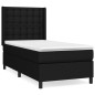 vidaXL Boxspringbett mit Matratze Schwarz 90x190 cm Stoff vidaXL Boxspringbett mit Matratze Schwarz 90x190 cm Stoff