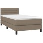 vidaXL Boxspringbett mit Matratze & LED Taupe 90x200 cm Stoff vidaXL Boxspringbett mit Matratze & LED Taupe 90x200 cm Stoff