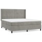 vidaXL Boxspringbett mit Matratze Hellgrau 180x200 cm Samt vidaXL Boxspringbett mit Matratze Hellgrau 180x200 cm Samt
