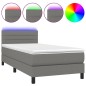 vidaXL Boxspringbett mit Matratze & LED Dunkelgrau 90x200 cm Stoff vidaXL Boxspringbett mit Matratze & LED Dunkelgrau 90x200 cm Stoff