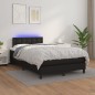 vidaXL Boxspringbett mit Matratze & LED Schwarz 120x200 cm Kunstleder vidaXL Boxspringbett mit Matratze & LED Schwarz 120x200 cm Kunstleder
