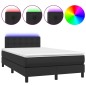 vidaXL Boxspringbett mit Matratze & LED Schwarz 120x200 cm Kunstleder vidaXL Boxspringbett mit Matratze & LED Schwarz 120x200 cm Kunstleder
