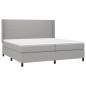 vidaXL Boxspringbett mit Matratze Hellgrau 200x200 cm Stoff vidaXL Boxspringbett mit Matratze Hellgrau 200x200 cm Stoff