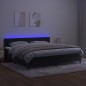 vidaXL Boxspringbett mit Matratze & LED Schwarz 200x200 cm Samt vidaXL Boxspringbett mit Matratze & LED Schwarz 200x200 cm Samt