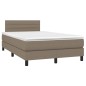 vidaXL Boxspringbett mit Matratze & LED Taupe 120x200 cm Stoff vidaXL Boxspringbett mit Matratze & LED Taupe 120x200 cm Stoff