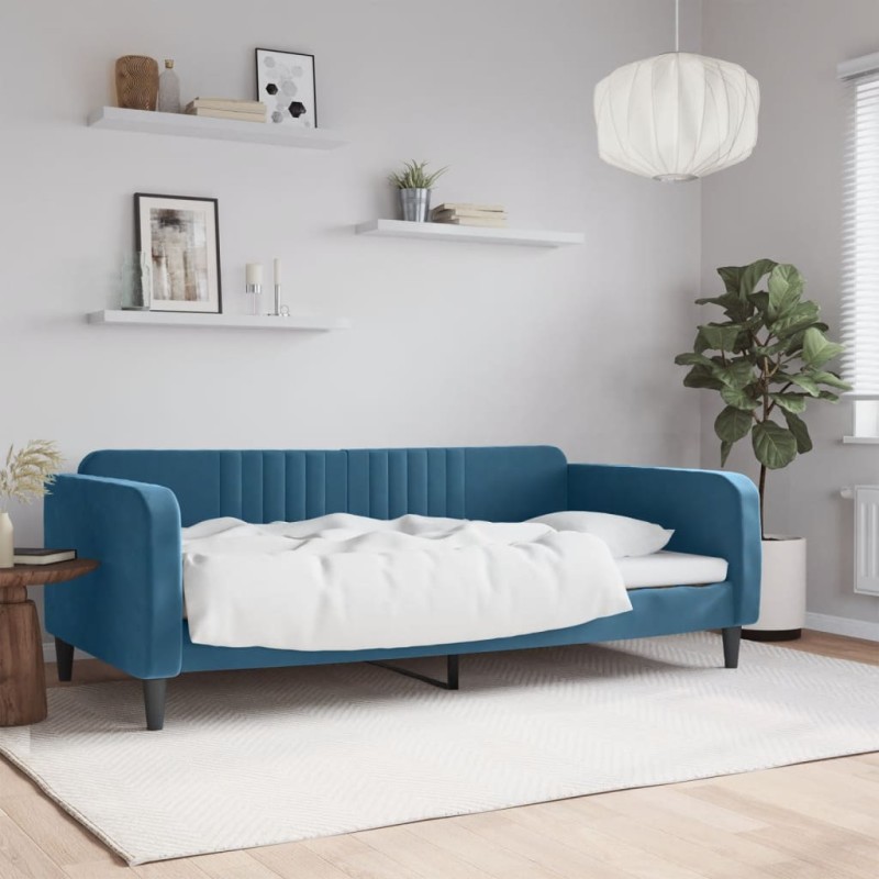 Tagesbett Blau 100x200 cm Samt Tagesbett Blau 100x200 cm Samt