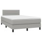 vidaXL Boxspringbett mit Matratze & LED Hellgrau 120x200 cm Stoff vidaXL Boxspringbett mit Matratze & LED Hellgrau 120x200 cm Stoff